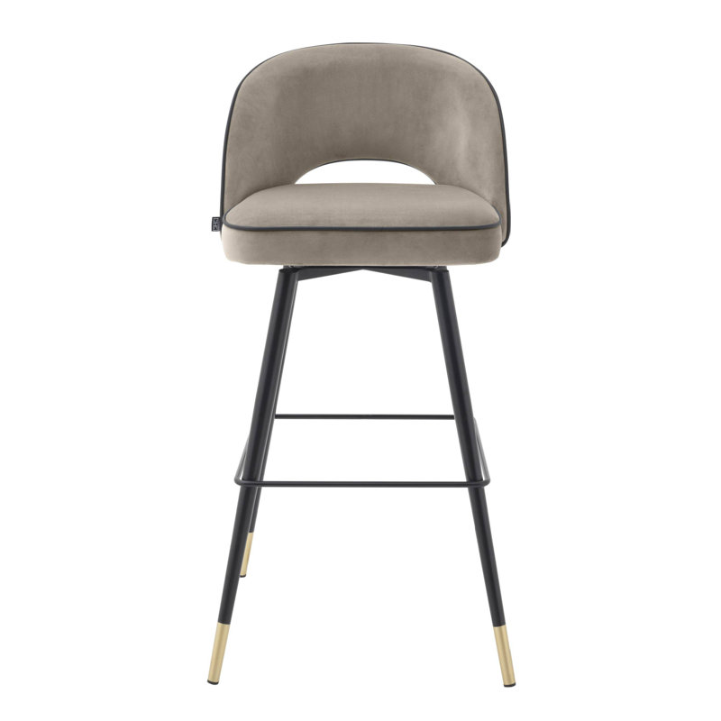 Cliff Upholstered Bar Stool with Metal Frame, Beige, Bar Stool (31” Seat Height)