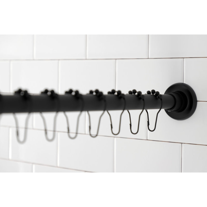 Ensemble de tringle à rideau de douche ajustable de 60 à 72 pouces avec anneaux Kingston Brass Edenscape, Noir mat