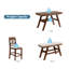 Ensemble de table de salle à manger 60 pièces en bois 60 po avec tablette de rangement et banc pour repas de cuisine élégants-131456143-131456144