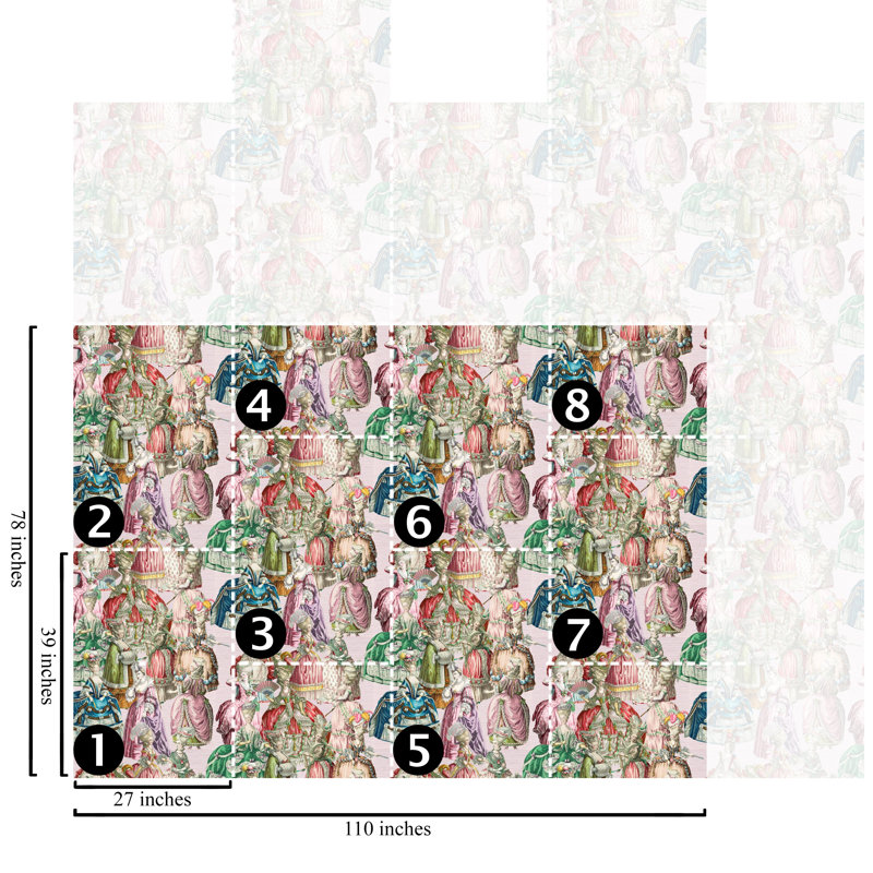 8 Piece Cheryce Marie Antoinette Wallpaper