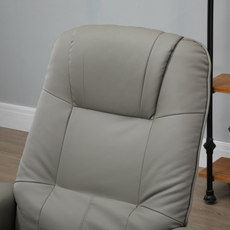Fauteuil inclinable manuel en similicuir, Gris