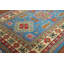 Tapis bleu géométrique Kazak 3 x 4