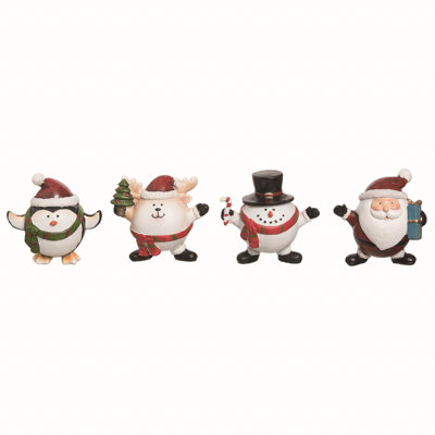  Ensemble de 4 figurines de Noël en résine