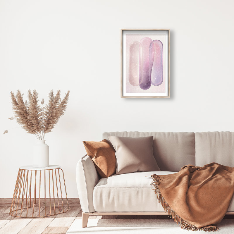 Berry Layers Print by Oliver Gal, 25.5"H x 17.5"W, Natural Oak Shadowbox