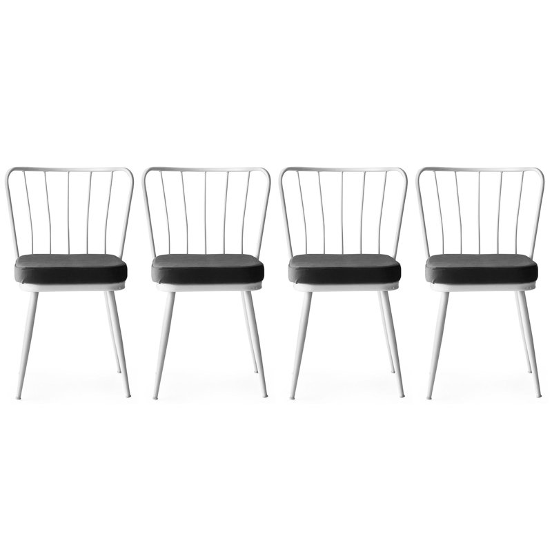 Jaidon 43cm H Slat Back Side Chair in Black, Grey