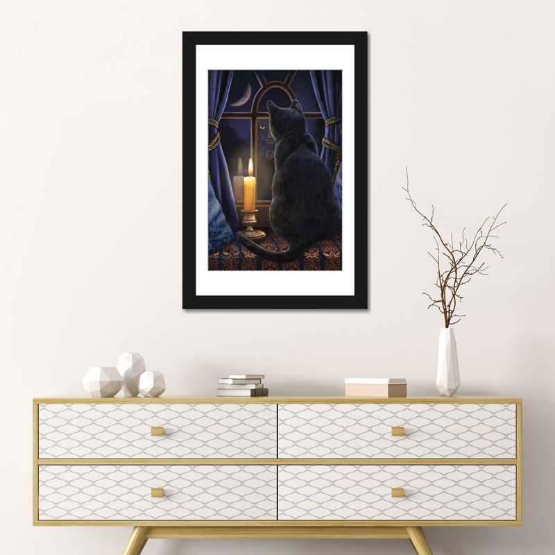 « minuit vigil », impression sur toile, H 24 po x l 16 po x P 1 po, Papier d'art encadré noir, Blanc