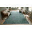 Tapis vert moderne à motif géométrique vert en laine nouée à la main-265569017