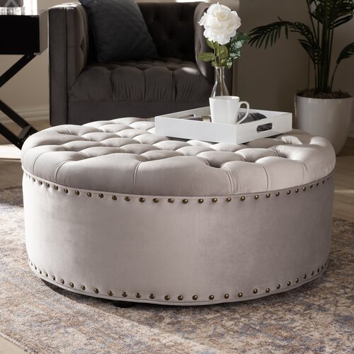 House of Hampton® Palen Velvet Ottoman & Reviews | Wayfair