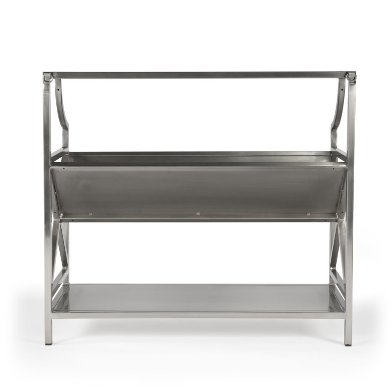 Keats Library 2 Tier 36"W Bookcase, Silver