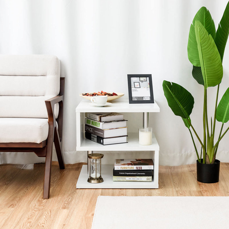Trask Square Side Table, White