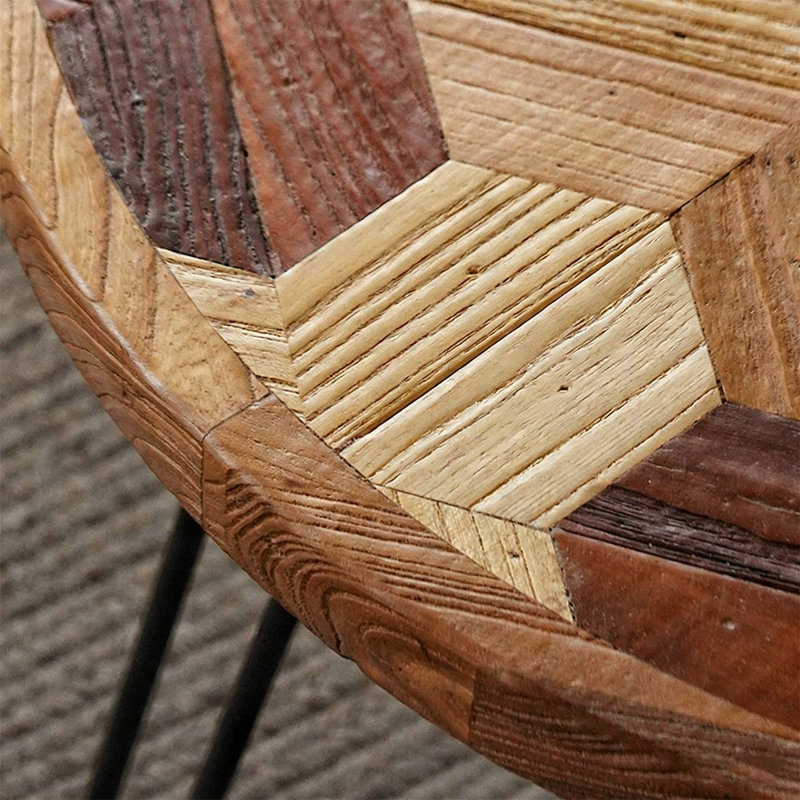 Retro Walnut Solid Wood Round Coffee Table