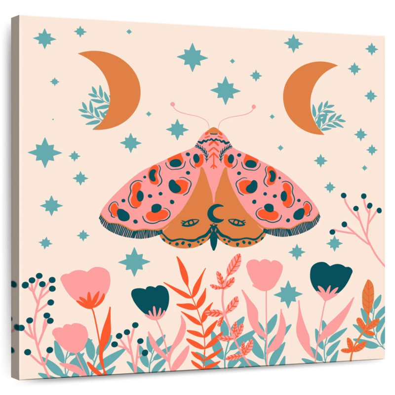 Brampt Moon And Moth, 10'' H x 10'' W