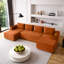 Canapé modulaire en forme de U 132 po Corduroy Cloud, sans assemblage, avec méridienne et porte-gobelets, bleu, 4 places-504225370