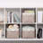 Large Fabric Storage Baskets,6 Pack Linen Closet Storage Containers Bins with Handles Khaki&White