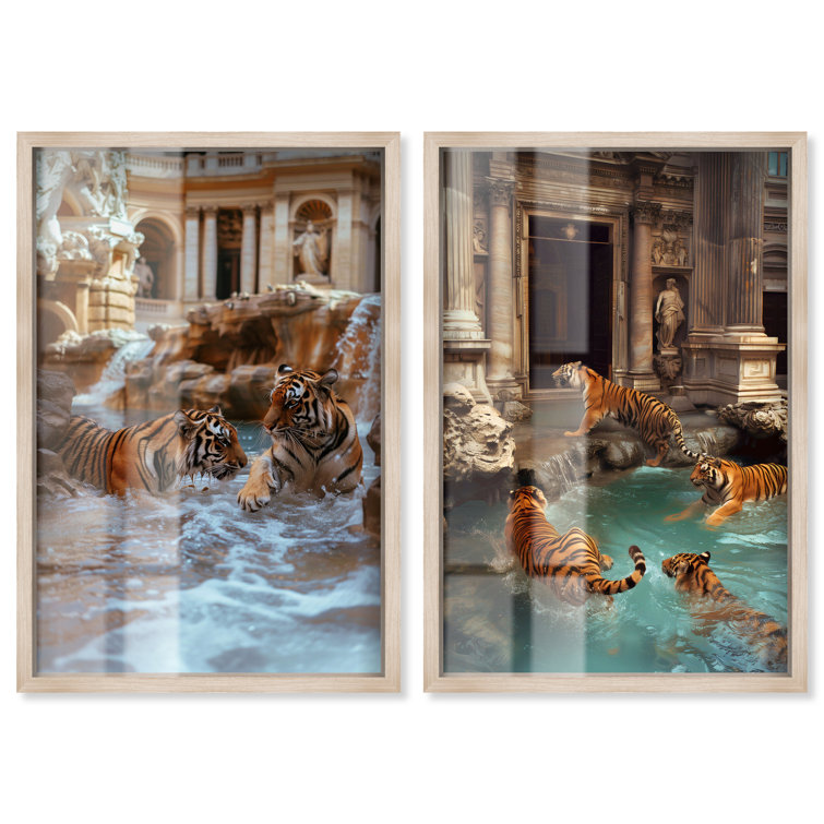 «Tigers at the Fountain» par Art Remedy