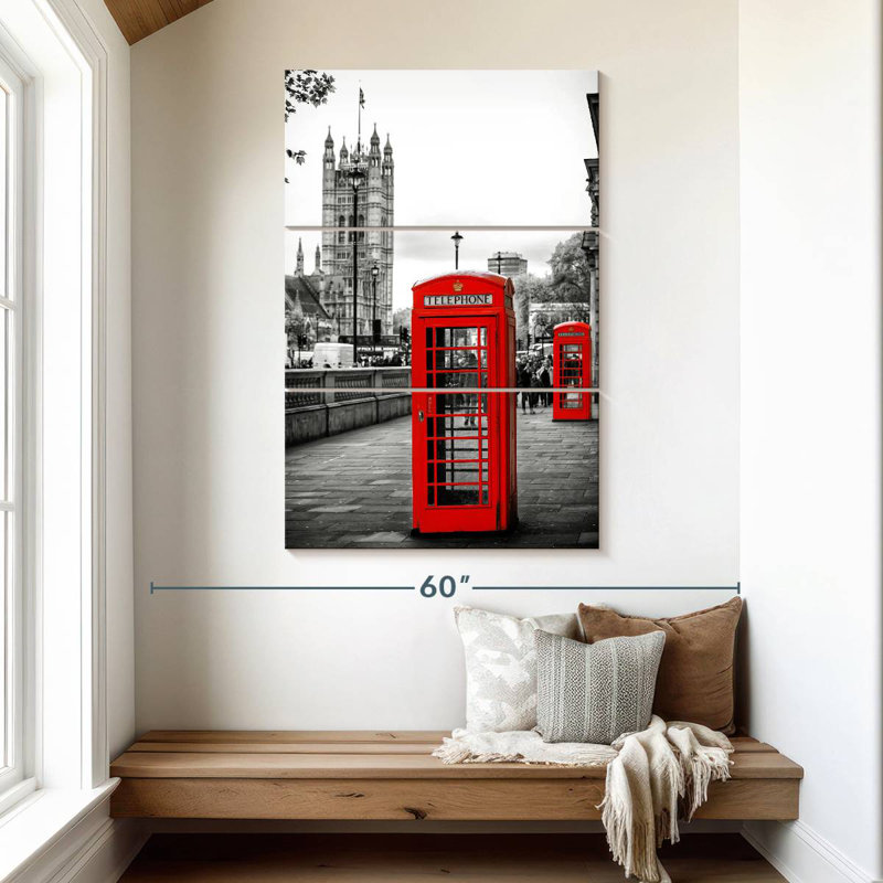 Cabines téléphoniques rouges Nicci London, H 50 po x l 32 po