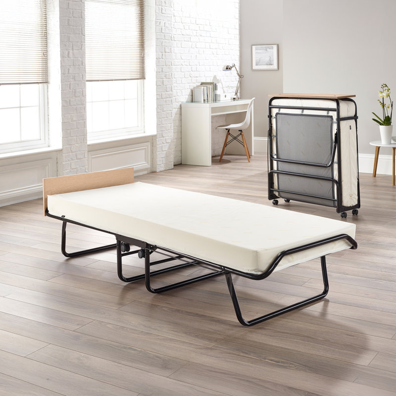 Jay-Be Visitor Contract Folding Guest Bed with Performance e-Fibre Mattress and Automatic Folding Legs, Compact, Single,