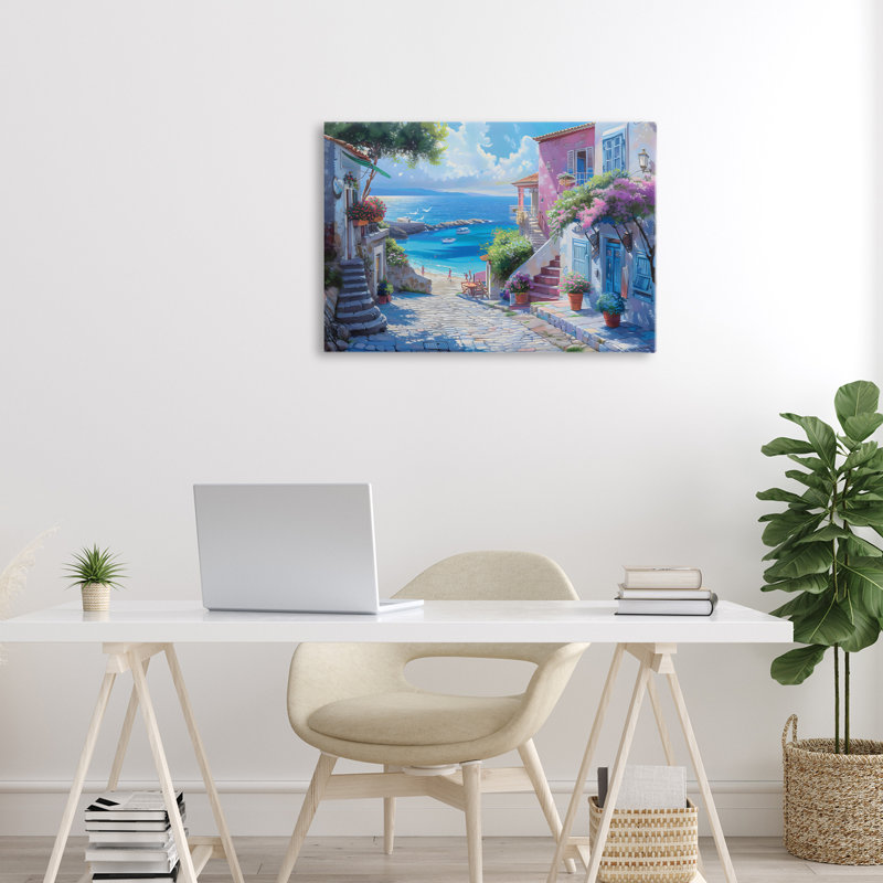 Toile Dreamy Coastal City, design par LSR Design Studio, H 16 po x l 24 po