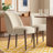 Upholstered Side Dining Chairs With Solid Wood Legs-1962625880