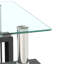Ensemble de 2, table basse moderne en verre trempé, table de bout, table carrée pour le salon, transparent / noir-642546796