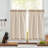 Linen Striped Kitchen Curtains Rod Pocket Tier Curtains-108938900-108938897