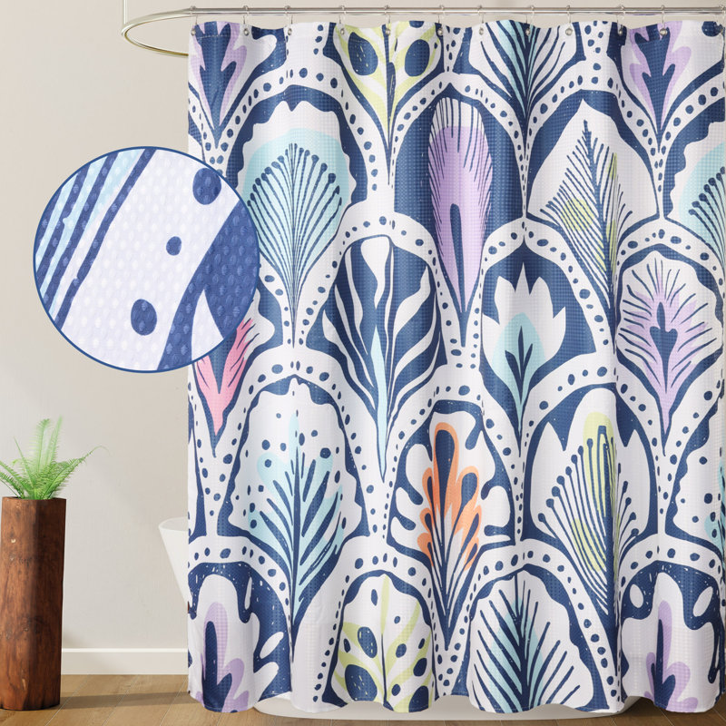 Boho Feathers Textured Shower Curtain