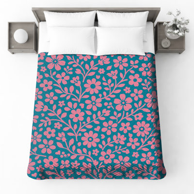 Couvre-lit matelassé à motif floral rose toutes tailles