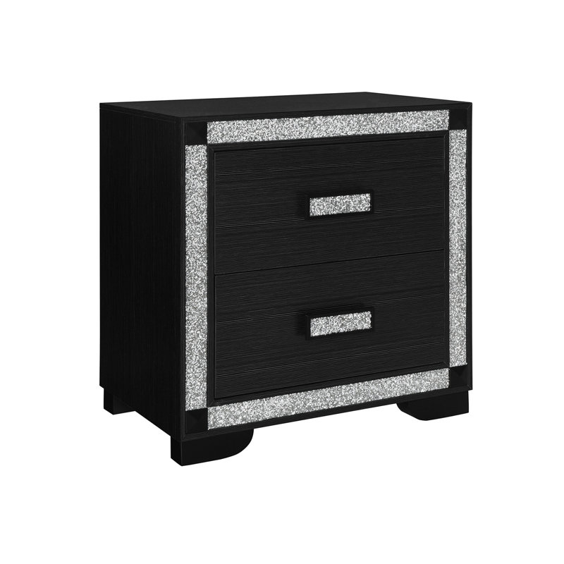 Table de chevet gris anthracite Soleil, Noir