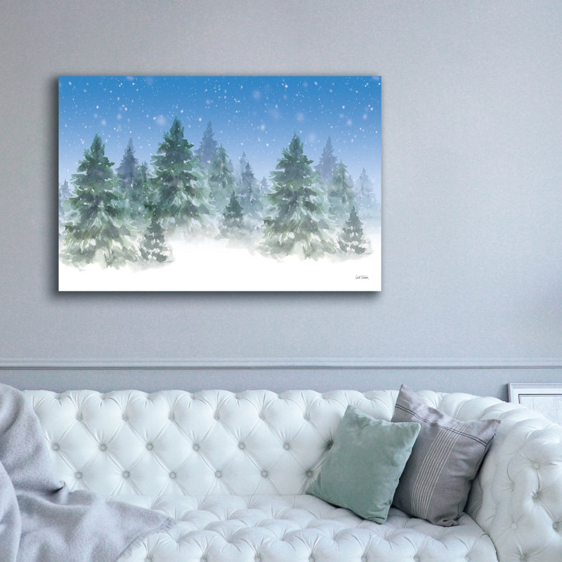 «Winter Trees» par Leslie Trimbach, art mural sur toile, H 40 po x l 60 po