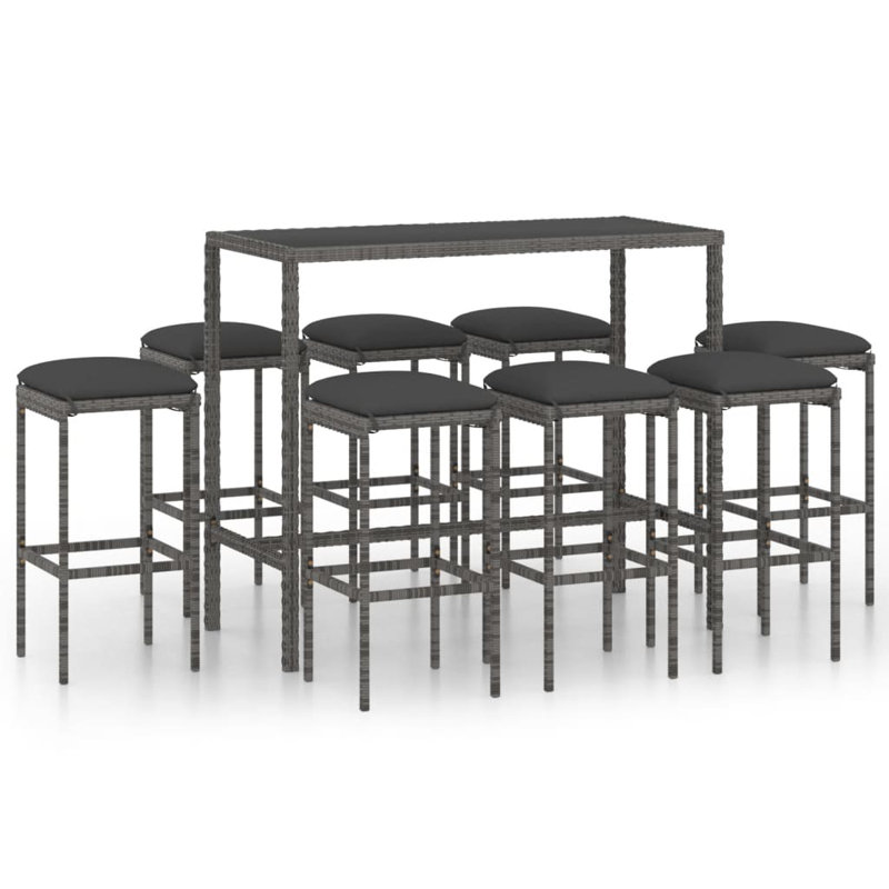 Besseris 8 Seat Bar Height Dining Set with Cushions