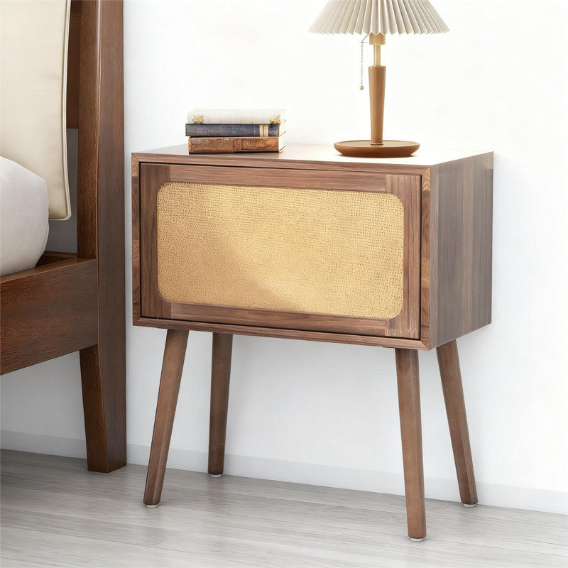 Rotating Hidden Compartment Nightstands, Walnut