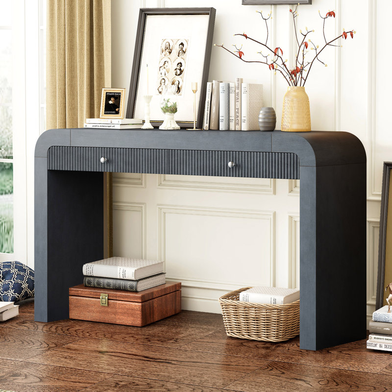 Mukades 54.3''W Console Table, Dark Navy