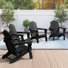 HDPE Adirondack Foldable Chair Wood Texture With Cup Holder(Set Of 4)