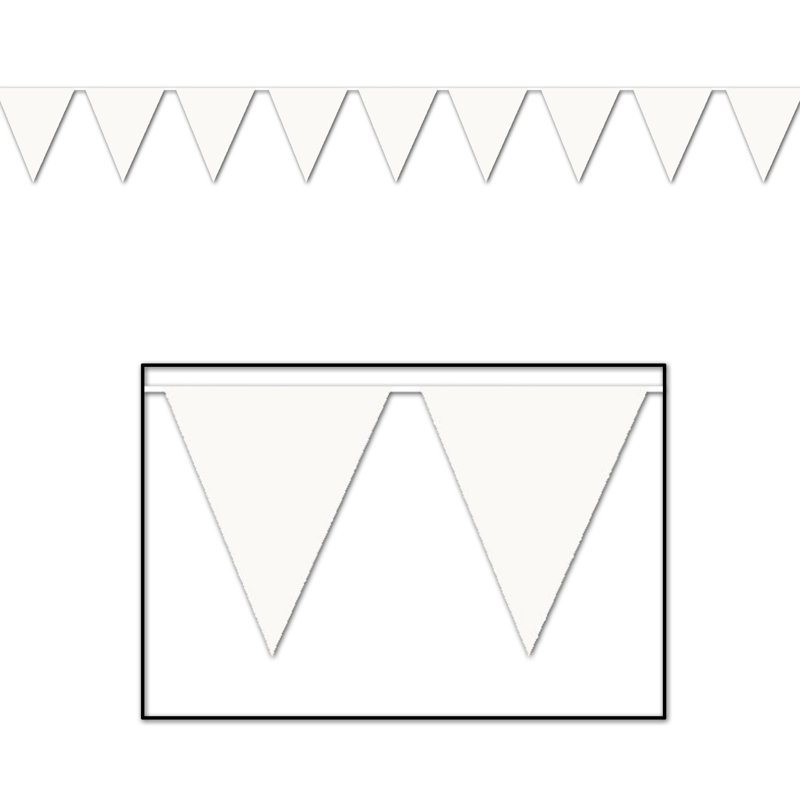Bannière Pennant, 12 pi, paquet de 12, Blanc