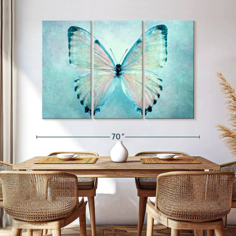 Brampt Delicate Blue Butterfly, 42" H x 65" W