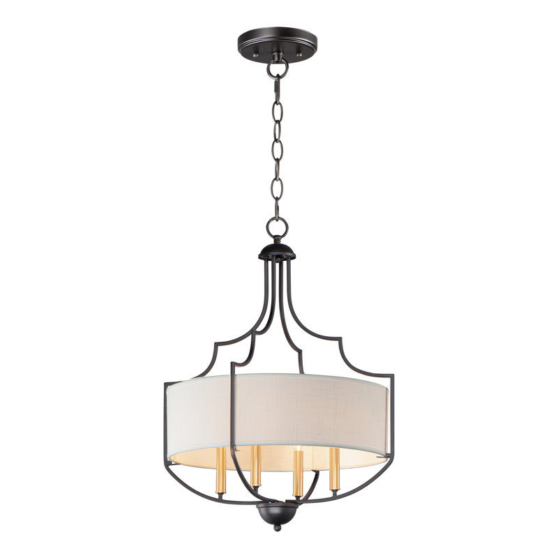 Lustre cylindrique à 4 lumières Galles, H 26 po x l 20,25 po x P 20,25 po