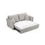 Canapé-lit modulaire en chenille gris avec rangement spacieux et 2 coussins confortables