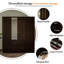 Armoire-penderie moderne autoportante de 63 po de largeur avec miroir, 4 portes et 2 tiroirs, tablettes fixes-45630866