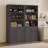 Cesiro 6-Tier Bookcase With 2 Fluted Doors And Adjustable Shelves-57999412