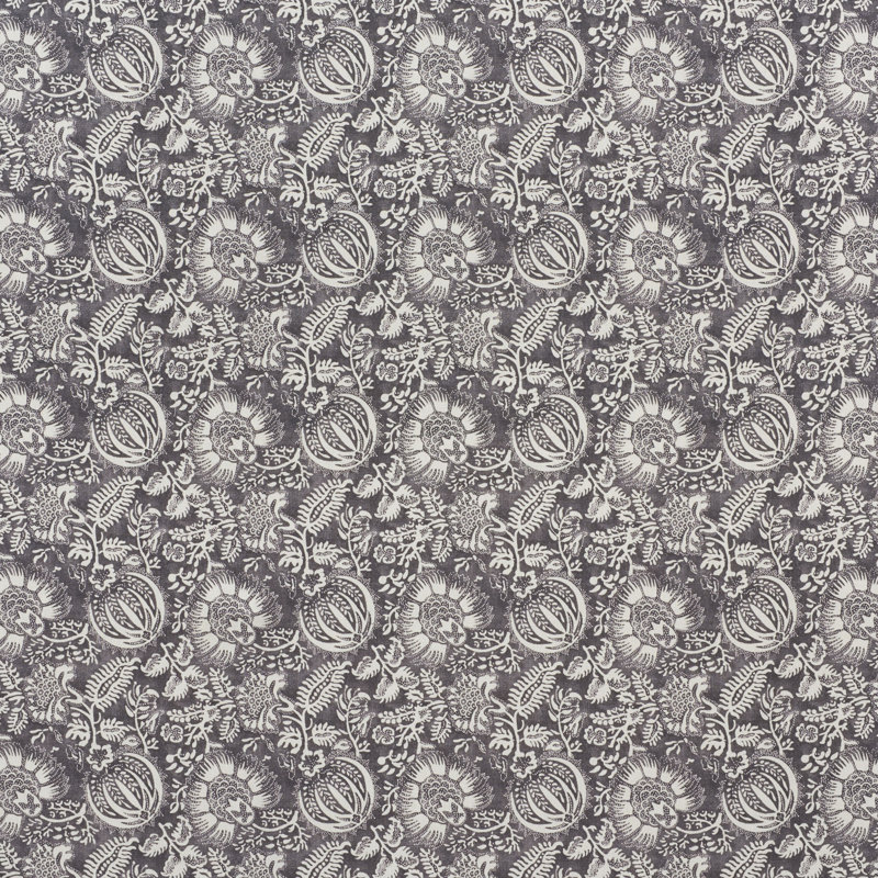 Pomegranate Print Fabric, Charcoal