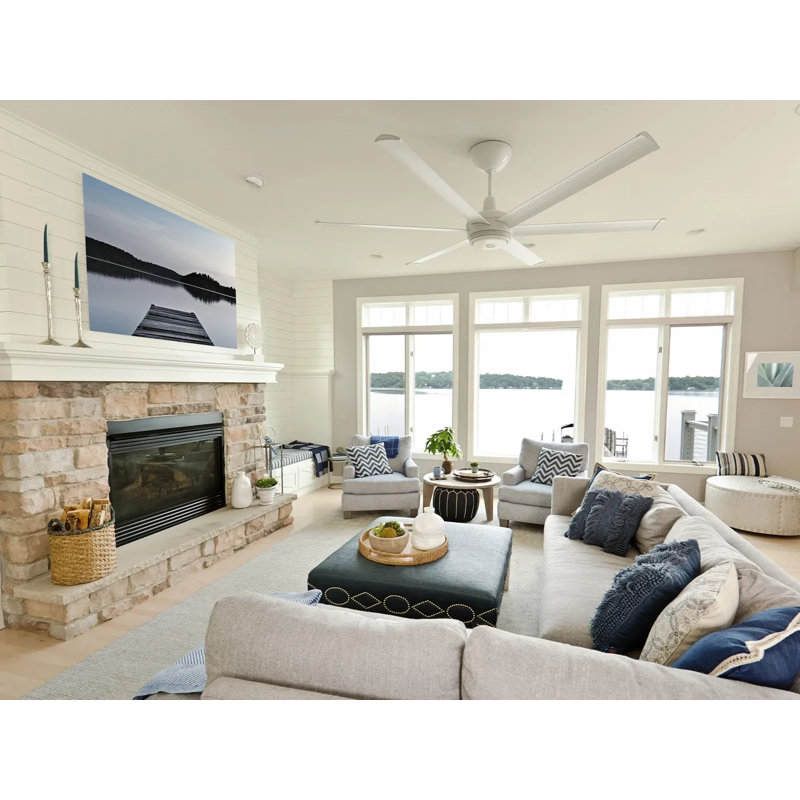 Es6 Smart Downrod Ceiling Fan, 60 inches, White
