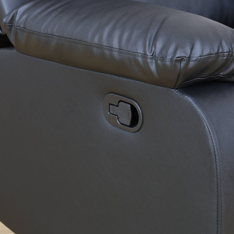  Causeuse inclinable en cuir 56 po, Similicuir noir
