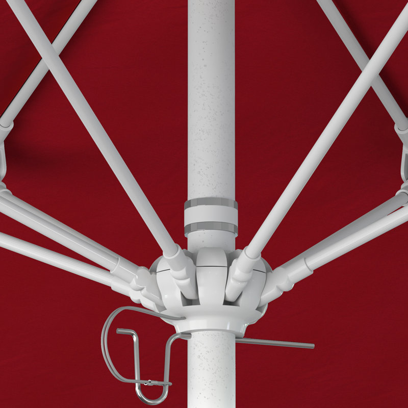 Parasol de marché commercial en aluminium 9 pi avec alvéolaire en oléfine, Rouge - oléfine