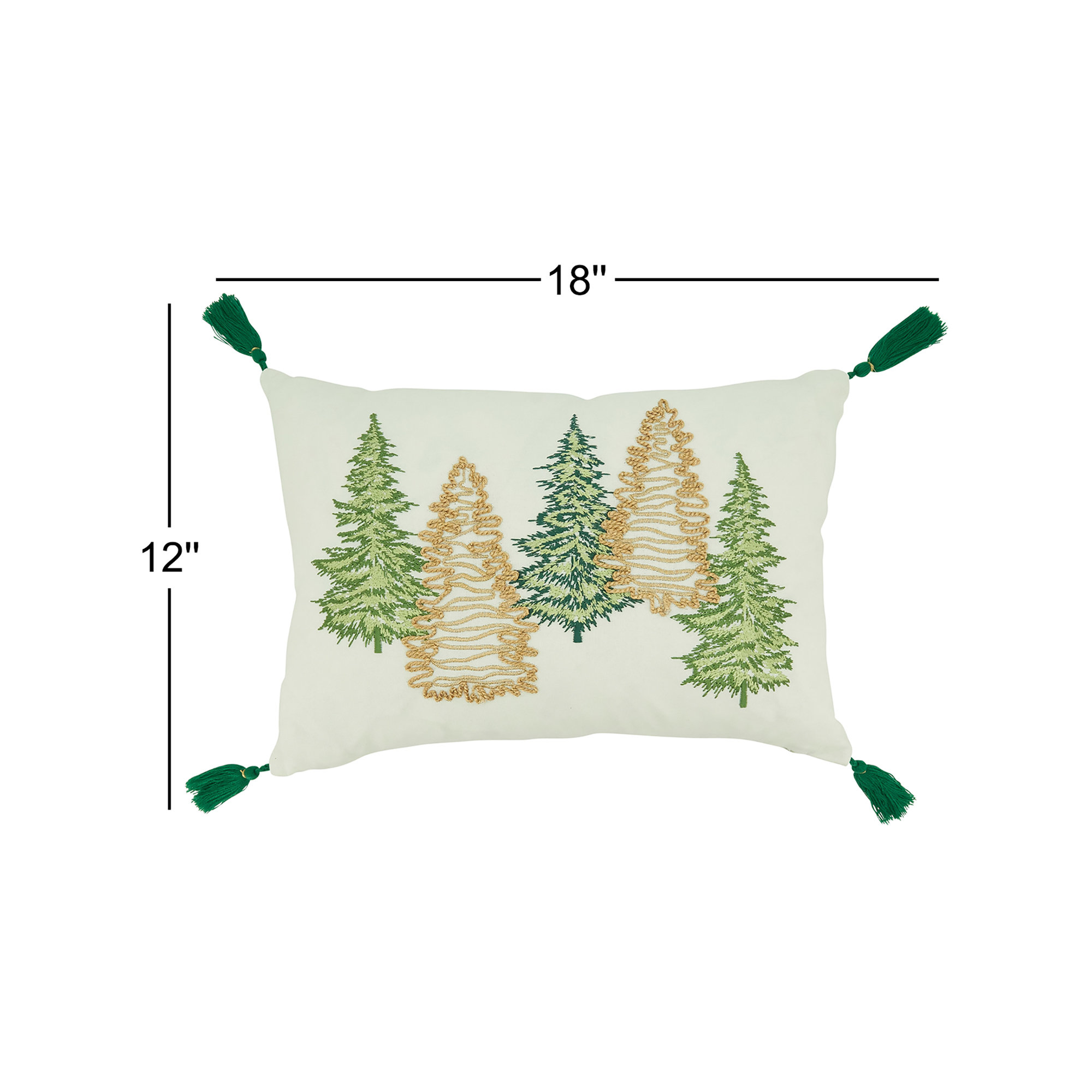 Merry Martinique Collection Tassels Cotton Throw Pillow, Polyester/Polyfill