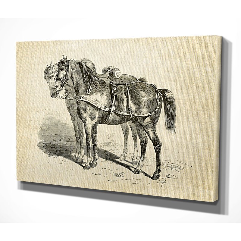 « équin plate i », reproduction, H 32 po x l 48 po x P 1,5 po, Pas de tapis, Toile tendue
