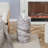 marble textured cylindrical coffee table