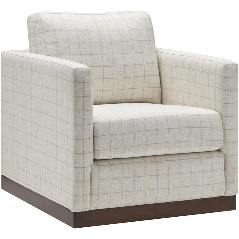 Merren Modern Swivel Chair, Merren Cream Tweed