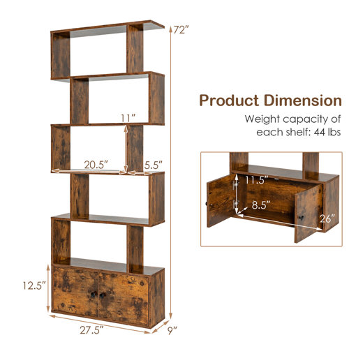 Wade Logan® Bajulal Geometric Storage Bookcase & Reviews | Wayfair