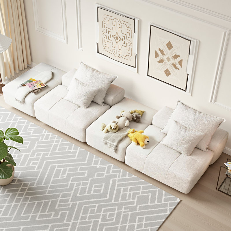 Canapé modulaire Boneless, Chenille beige