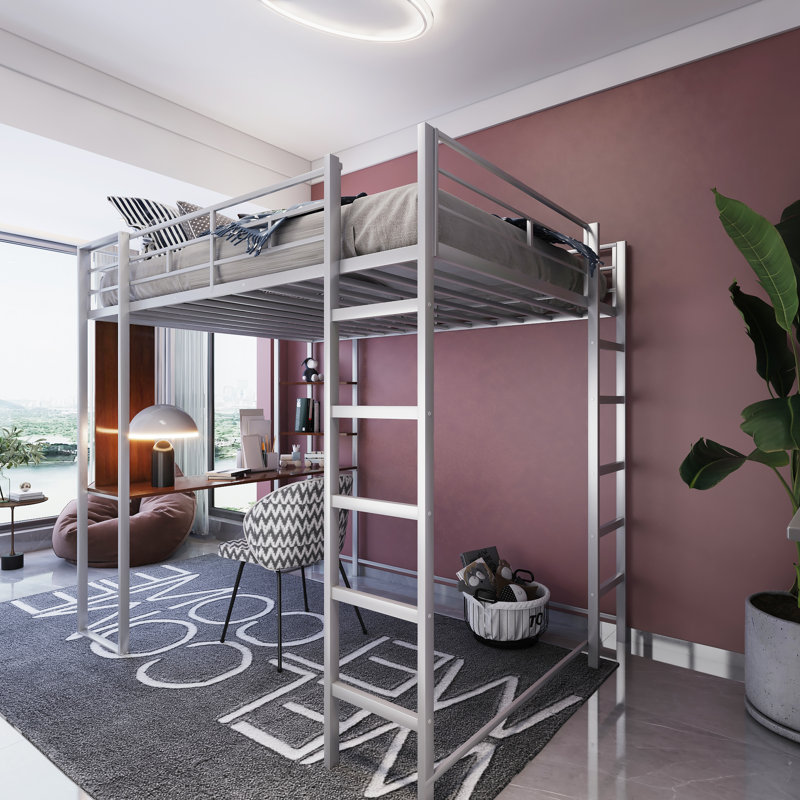 Kellen Kids Full Loft Bed, Silver